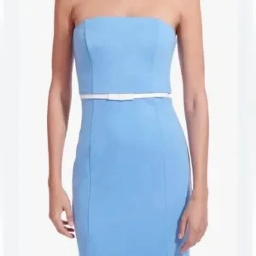 Elegant Blue Strapless Dress - Picture 2 of 4
